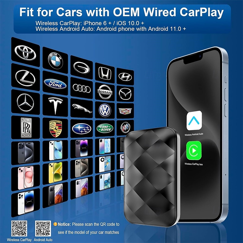 vezeték nélküli carplay adapter  & android auto vezeték nélküli adapter iphone ai box streaming eszközhöz autókhoz OEM vezetékes carplay magic link carplay 2025 - $149.99 –P3