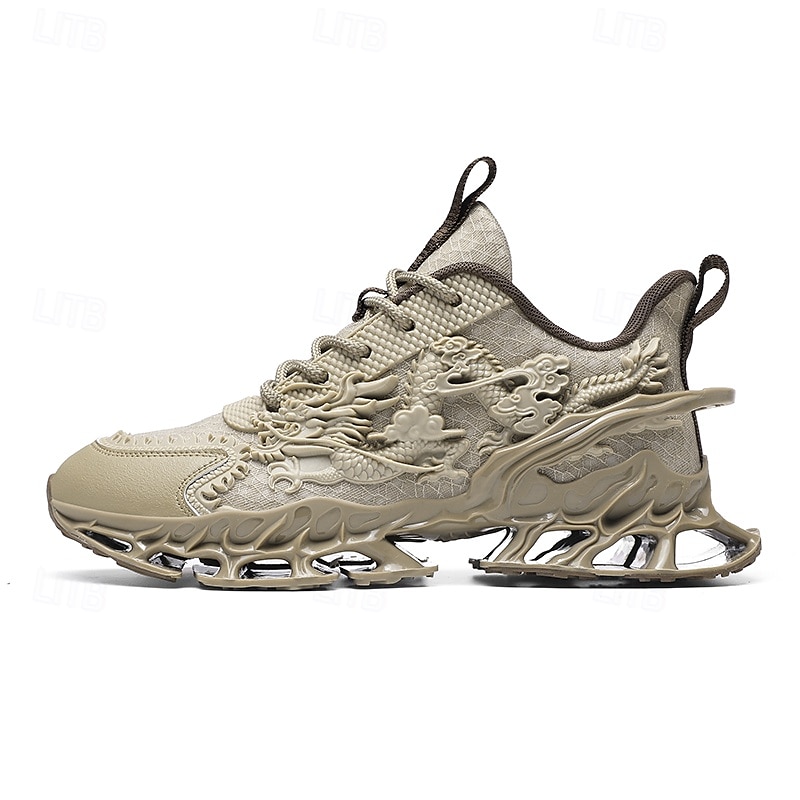 scarpe da ginnastica sportive leggere da uomo a tema drago – design unico della suola scolpita, scarpe da corsa traspiranti e comode per lo sport e lo street style del 2025 a $54.99 –P3