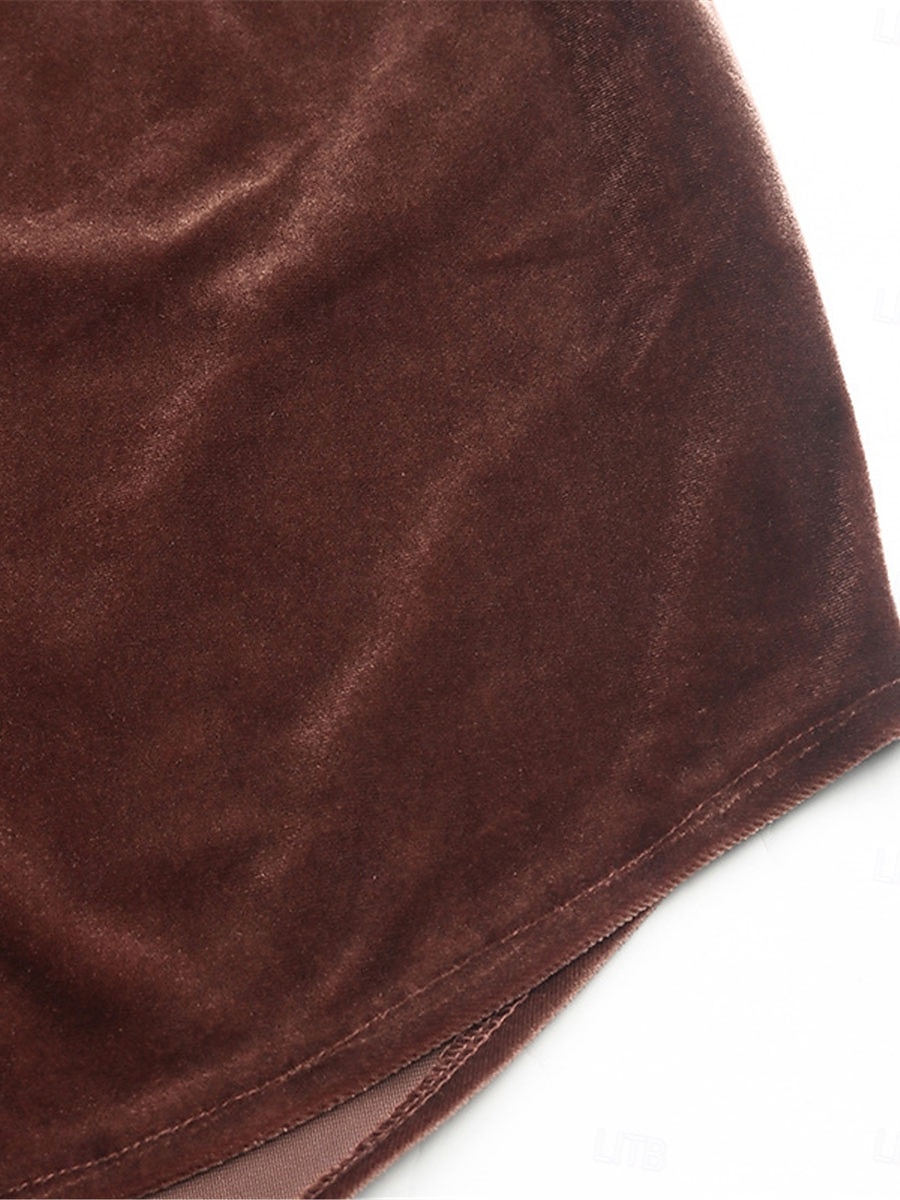 Dames Overhemd Blouse Effen Kleur Basic Casual Lange mouw V-hals Normale tops Dagelijks Lapwerk Knop Zak Wijn Bruin Groen Herfst Winter 2025 - $36.99 –P14
