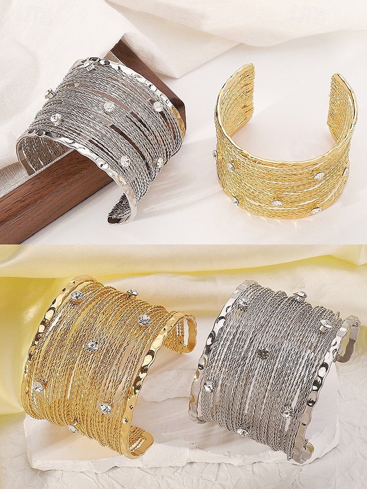 elegante bracciale intrecciato con accenti di strass – gioielli alla moda per le donne del 2025 a $11.99 –P5