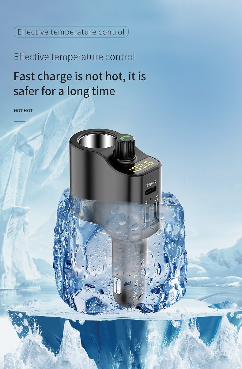 FM Transmitter BT 5.0 Car Kit Handsfree Car Music Player Cigarette Lighter Socket Splitter Dual USB Car Charger 2025 - $31.99 –P9