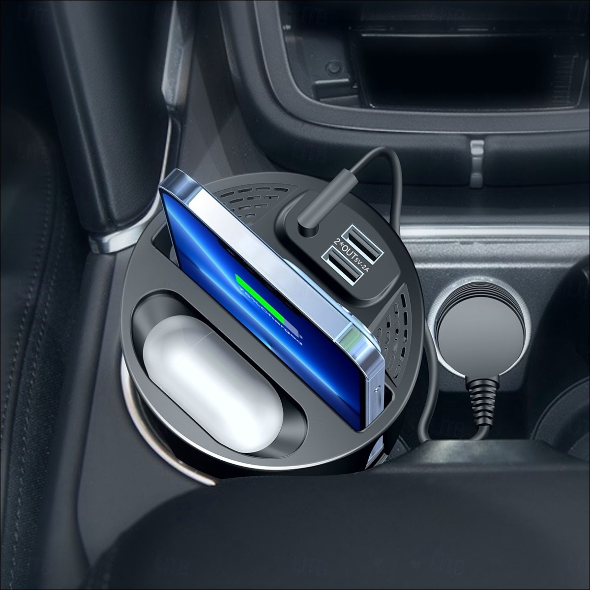 Support de chargement sans fil multifonction 4 en 1 pour téléphone Qi et Airpods 3/2/Pro, support de téléphone pour chargeur sans fil compatible avec la voiture de 2025 ? $47.99 –P10