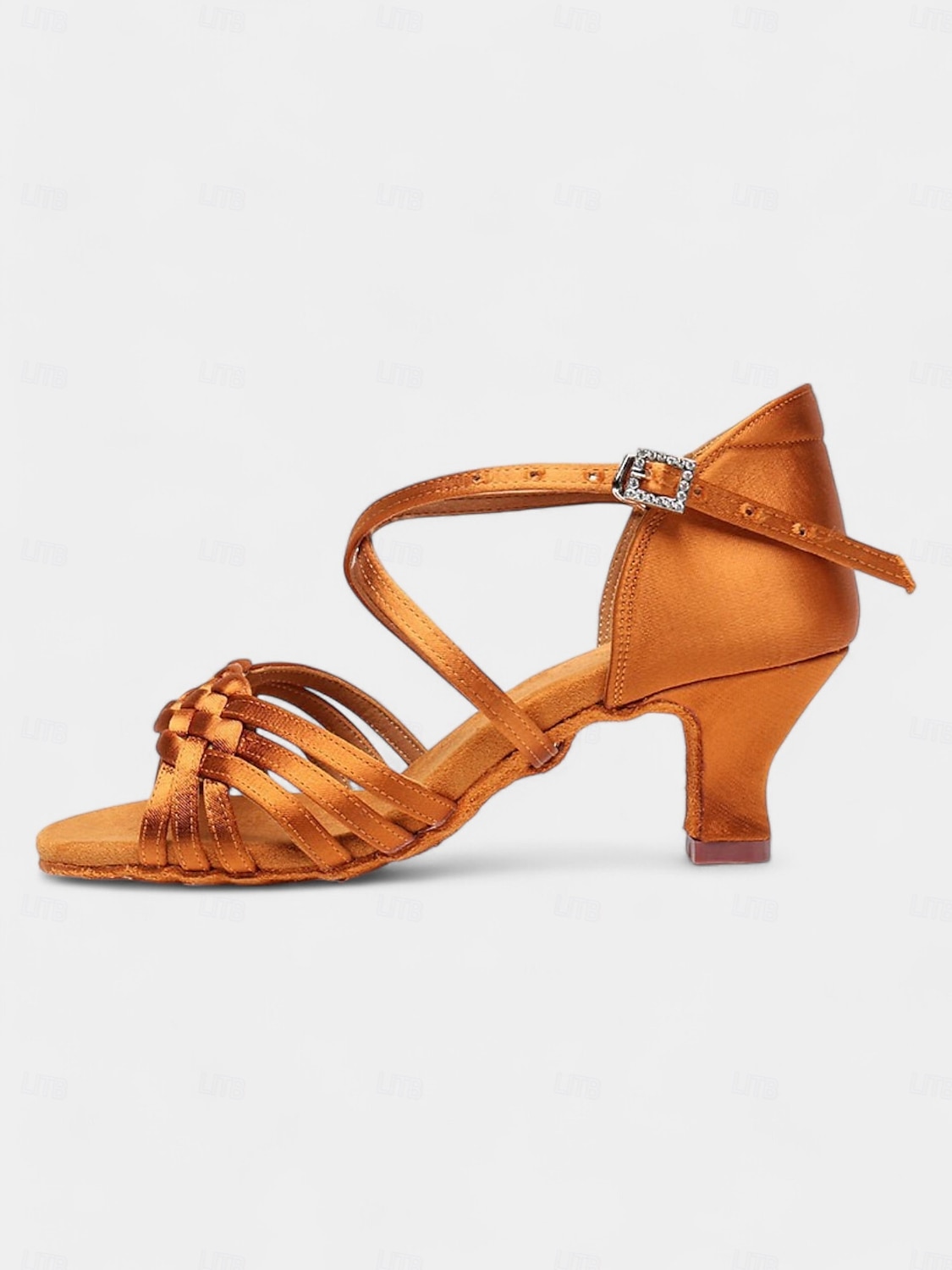 Women's Silver Holographic Dance Sandals with Soft Suede Sole, Cross-Strap Design and Low Heel - Ideal for Salsa, Latin, and Ballroom Dancing 2025 - $42.99 –P4