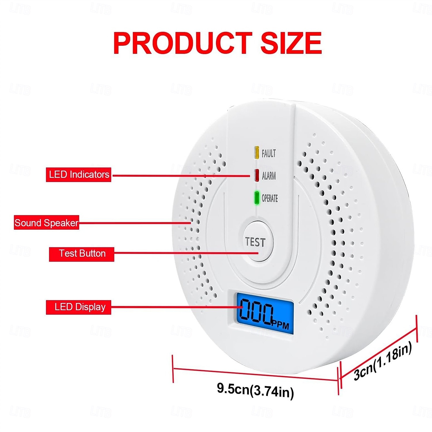 rilevatore di monossido di carbonio a batteria rilevatore di allarme CO monitor con display digitale a LED per cucina domestica del 2025 a $20.99 –P6
