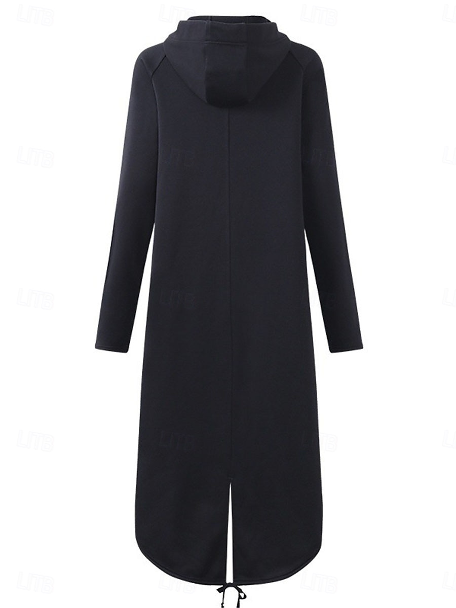 Femme Décontractées manche longue Sweat à capuche Hauts longs Plein Air Quotidien Zippé Poche Noir Gris Automne Hiver de 2025 ? $35.99 –P6