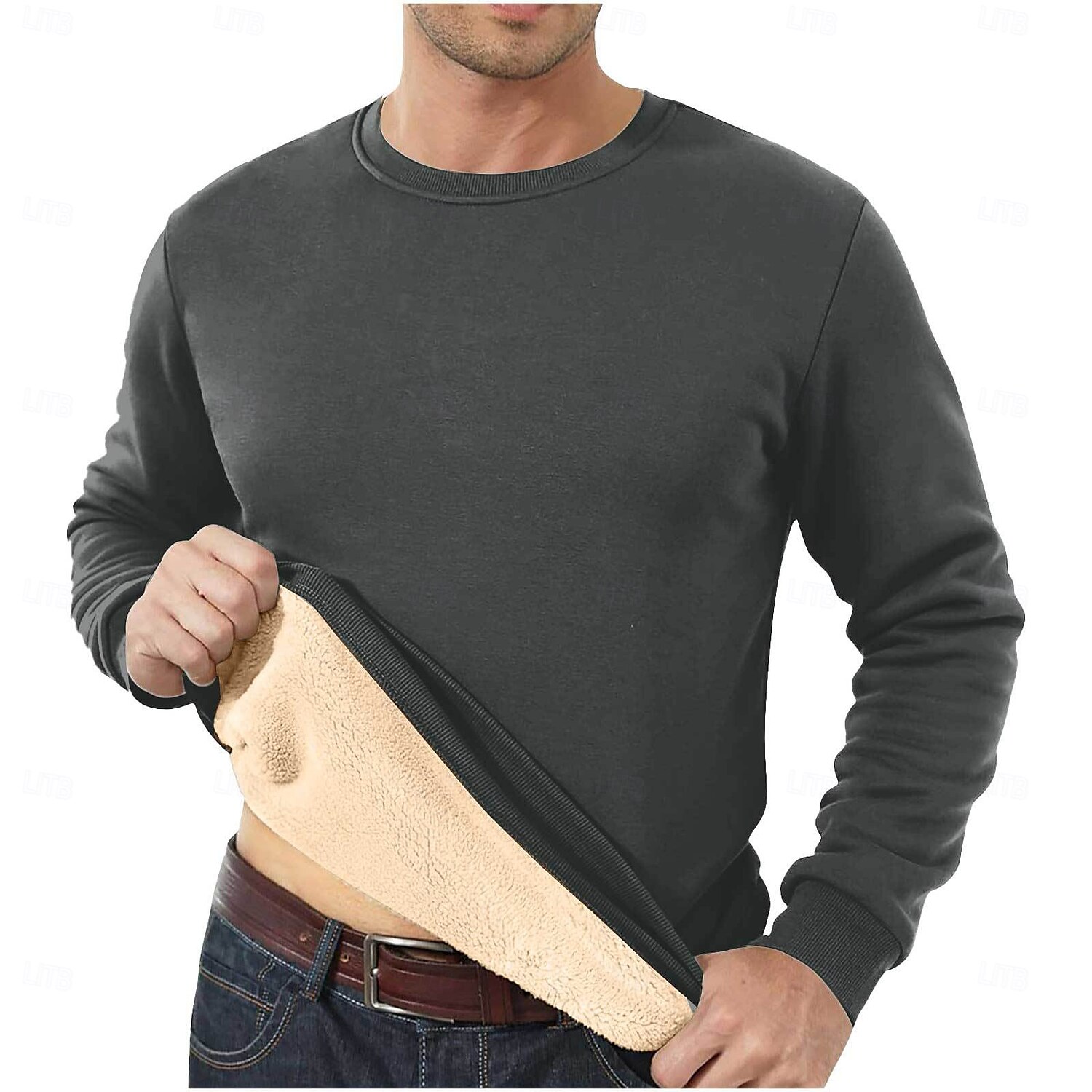 Herr Tröja Sherpa linne Svart Gul Rubinrött Blå Grön Rund hals Slät Sport & Utomhus Dagligen Helgdag Streetwear Häftig Ledigt Vinter Vår & Höst Kläder Pull Tröjor 2025 - $30.99 –P7