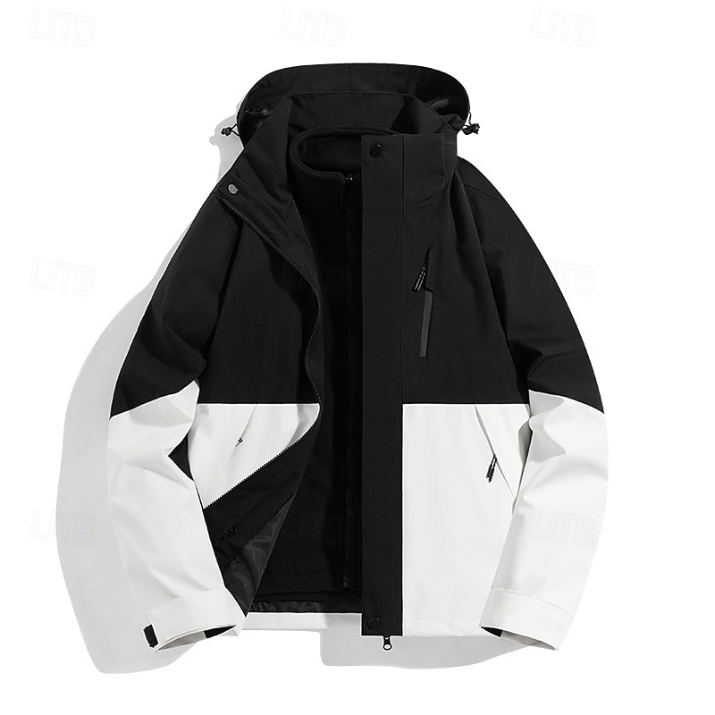 Miesten Naisten Softshell-takki Vaellustakki Talvi ulko- Tuulenkestävä Vedenkestävä 3-in-1-takki Fleecetakit Tuulitakki takki Matkailu Musta Keltainen Armeijan vihreä Punainen Purppura 2025 - $84.99 –P16