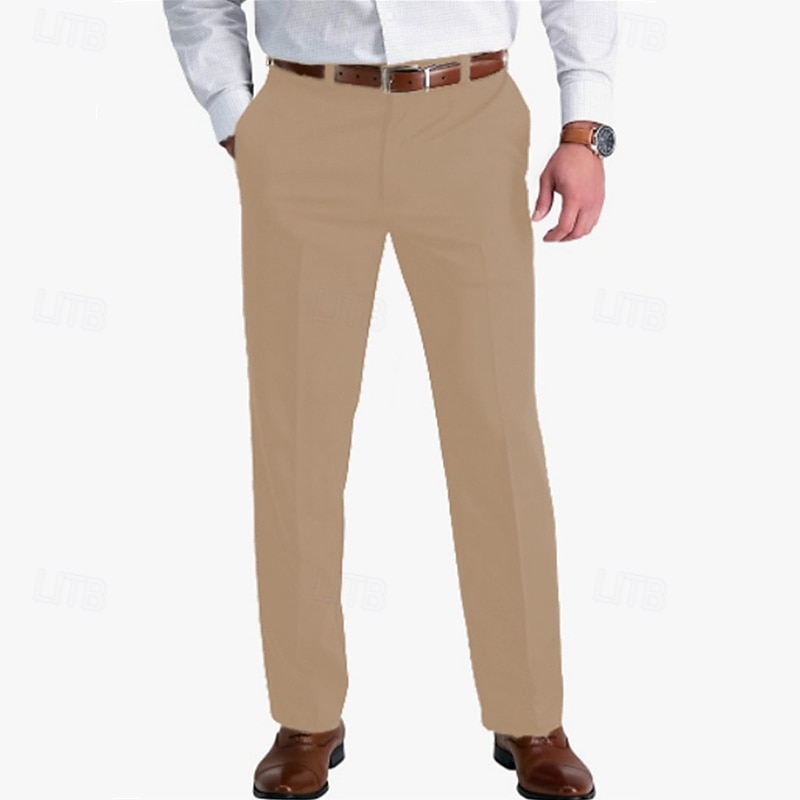 Herr Kostymbyxor Långbyxor Ficka Rakt ben Slät Komfort Mjuk Fullängd Bröllop Utomhus Företag Mode Streetwear Svart Vit 2026 - $29.99 –P3
