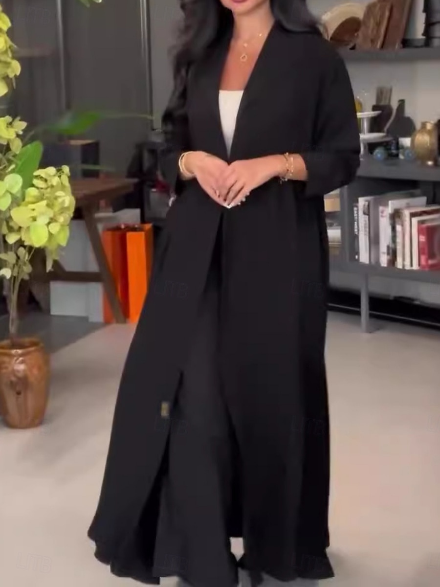 Dam Kostymer Utomhus Arbete Gata Höst Vinter Maxi Täcka Normal Håller värmen Andningsfunktion Samtida Stylish Jacka Långärmad Ensfärgat Överdimensionerad Lotus Svart Grå 2025 - $73.99 –P2