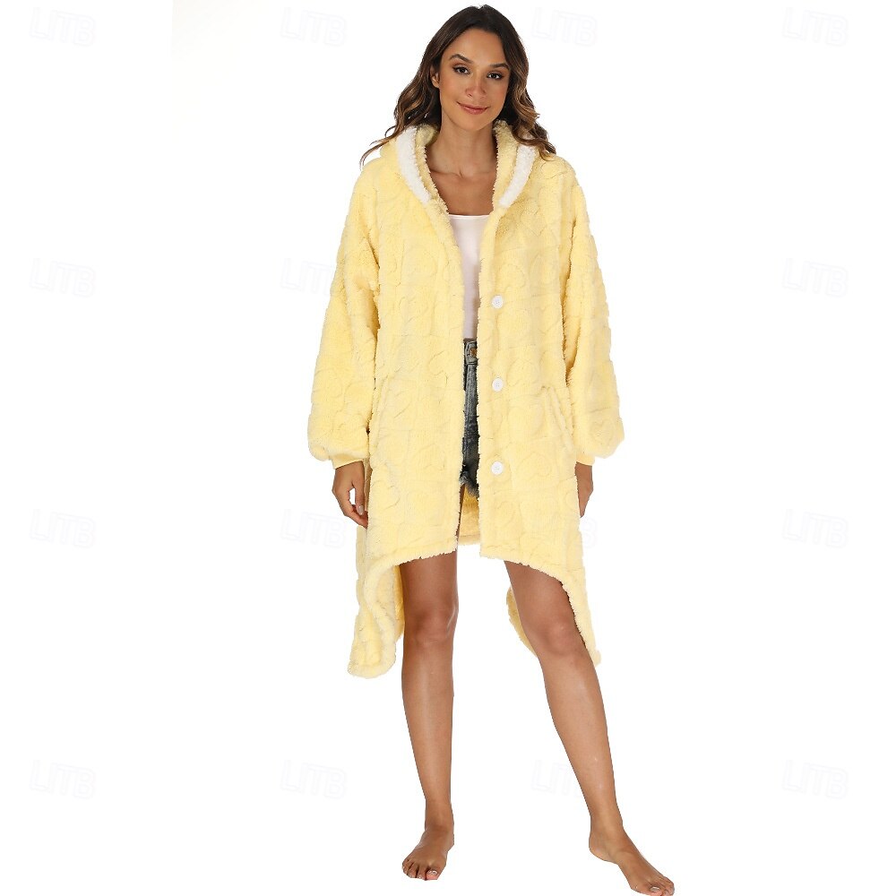 Voksne Helfarge Onesie-pysjamas Oversized hetteteppe Bærbart teppe med lomme Onesie-pysjamas Kigurumi pyjamas søt stil Til Damer og Herrer Karneval Maskerade Tegnefilm 2025 - $46.99 –P17
