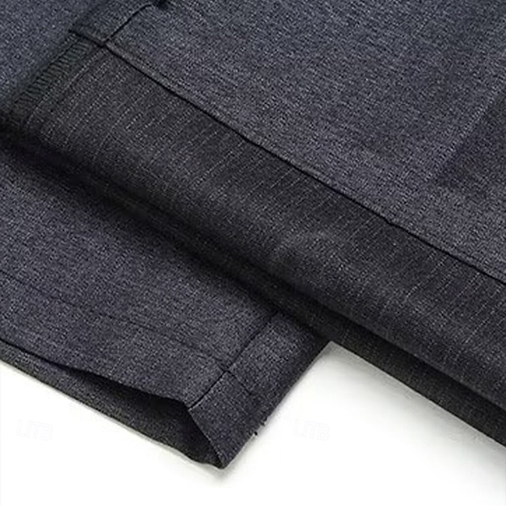 Men's Dress Pants Trousers Slacks Suit Pants Pocket Plain Comfort Breathable Wedding Outdoor Daily Fashion Casual Black Khaki 2025 - $21.99 –P12