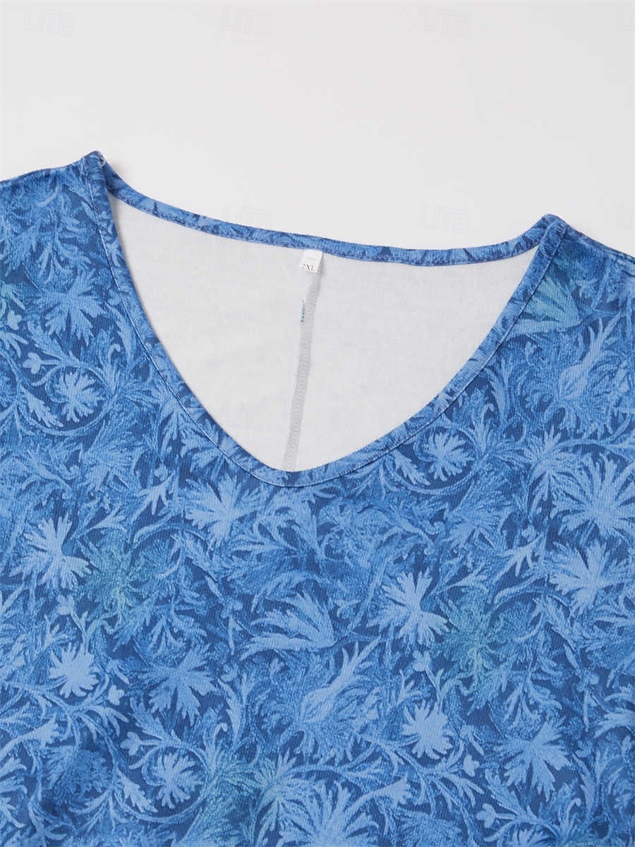 kvinners vinterkjole t-skjortekjole tee-kjole floral stammelomme v-hals lang kjole maxikjole vintage etnisk daglig langermet høst vinter 2025 - $23.99 –P3
