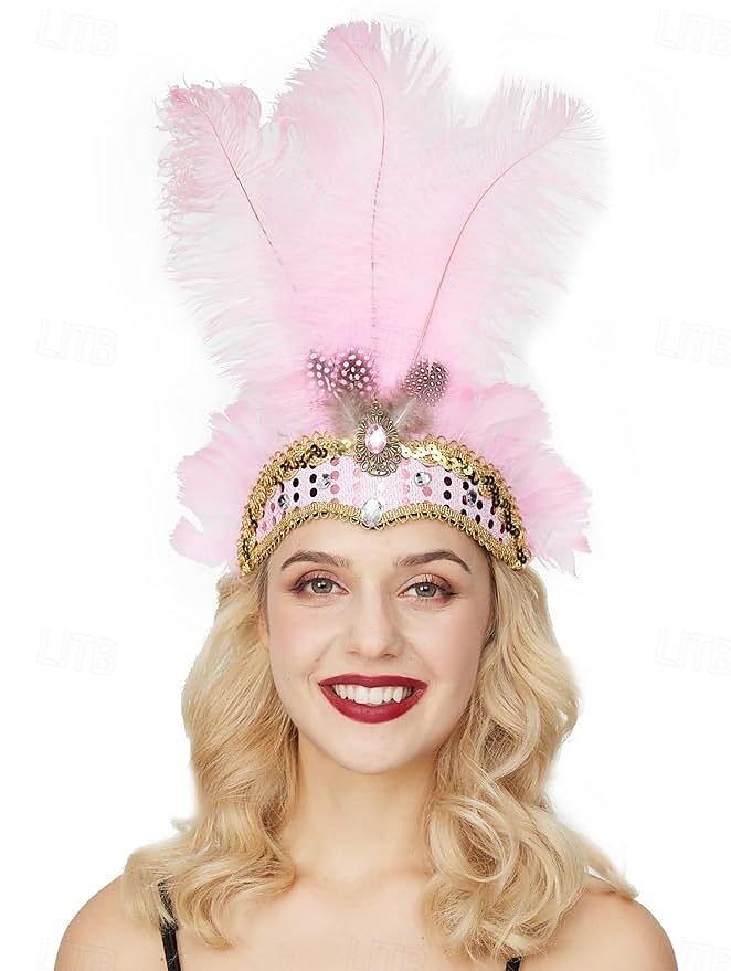 brazilský předvečer Všech svatých Čelenka Peří Dospělé Dámské předvečer Všech svatých Karneval Mardi Gras Párty Plesová maškaráda Karneval v Benátkách Jednoduché Halloweenské kostýmy Oblékněte se 2025 - $23.99 –P10