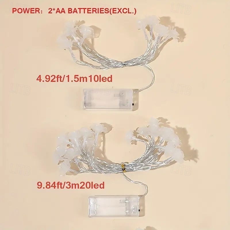 2026年 バラフェアリーストリングライトLOVEハート形フェアリーレンタマス1.5 10LED 3m 20LED電池式タンポポライトウェディング誕生日ホームの寝室バルコニー装飾  コレクション – $10.99 –P1