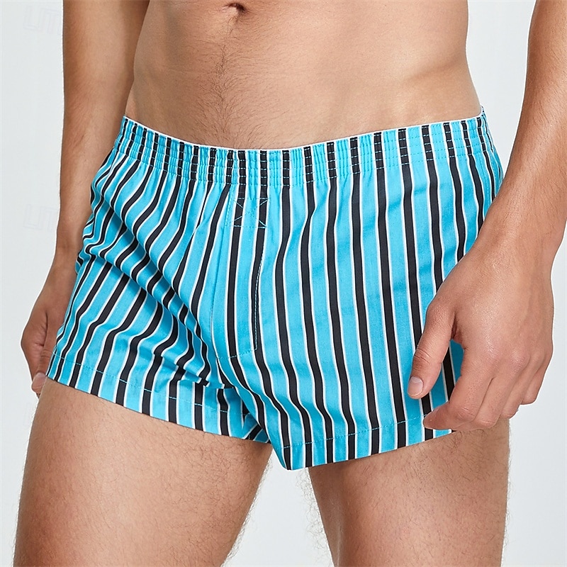 Hombre 1 pc Boxer Boxers Cintura elástica 100% Algodón Transpirable Suave Cómodo Raya Tiro Medio Blanco Amarillo 2025 - $11.49 –P20