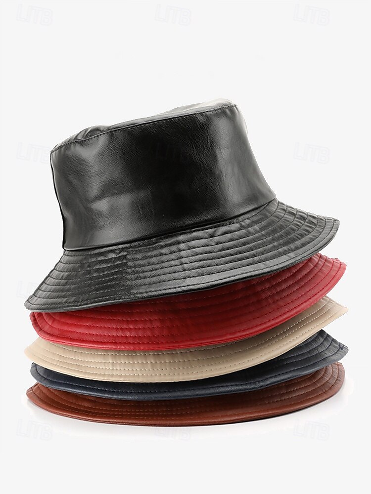 Women's Faux Leather Bucket Hat – Stylish and Versatile, Available in Multiple Colors for a Trendy Look 2025 - $14.99 –P1