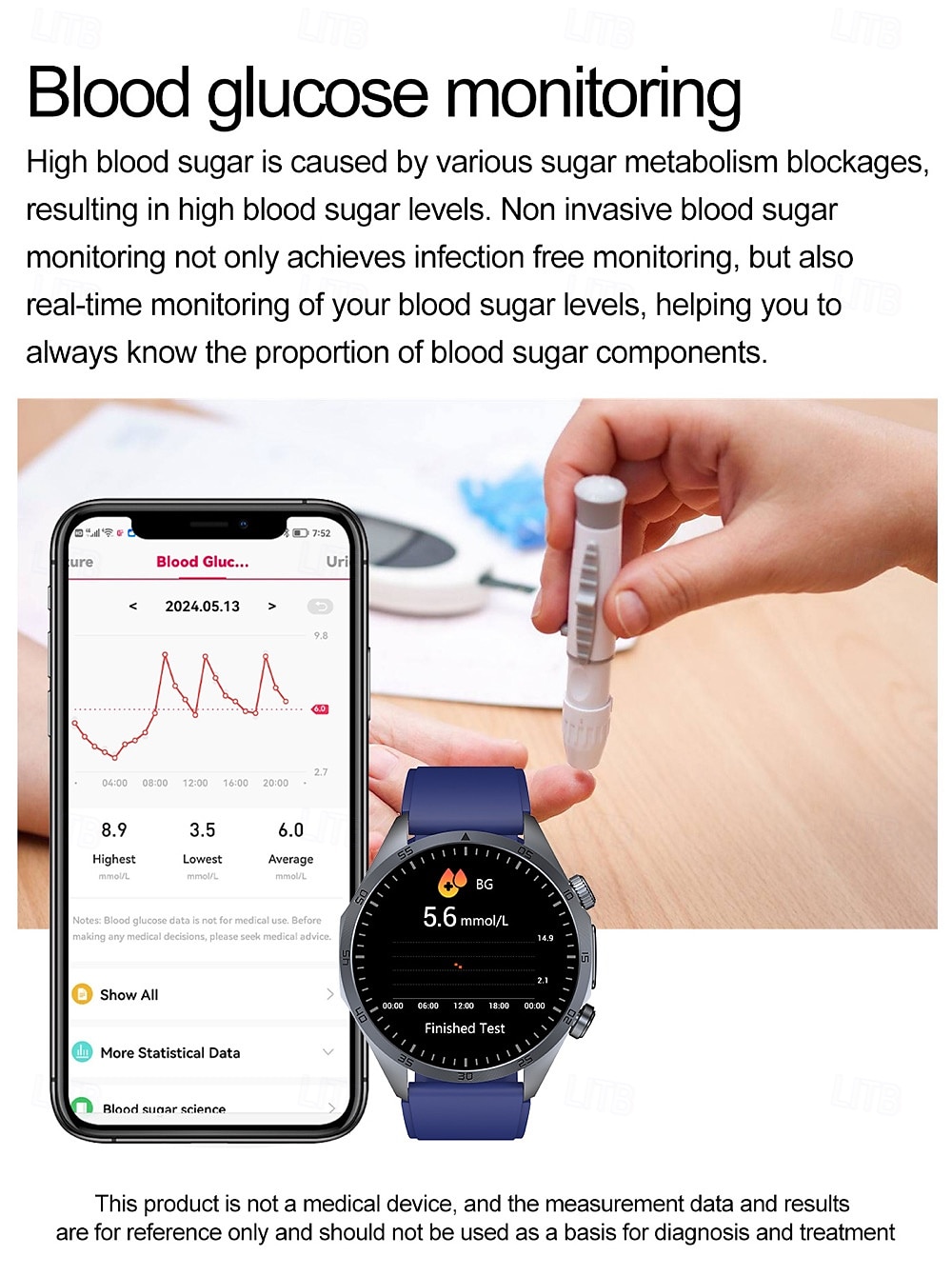 696 TK79 Smart Watch 1.47 inch Smart Band Fitness Bracelet Bluetooth ECG+PPG Temperature Monitoring Pedometer Compatible with Android iOS Women Men Message Reminder IPX-0 27mm Watch Case 2025 - $66.99 –P19