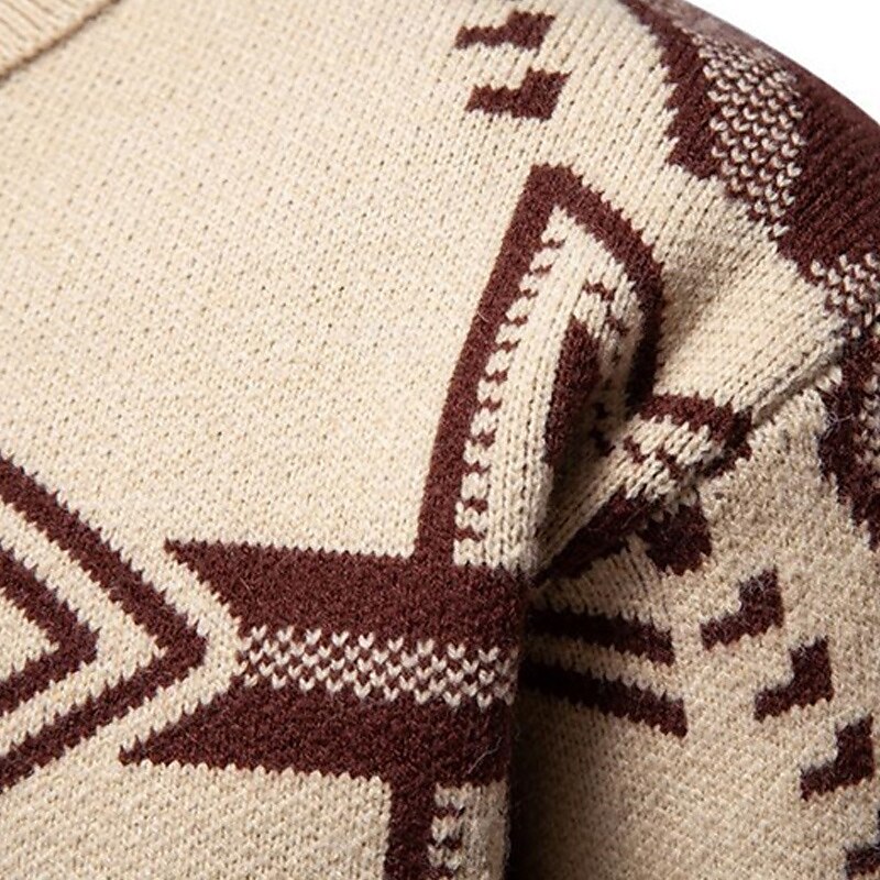 Herren Pullover Strickpullover Gerippt Stricken Standard Strick Raute Kargen Modisch Basic Freizeitskleidung Verabredung Bekleidung Herbst Winter Schwarz Rote S M L 2025 - $39.99 –P17
