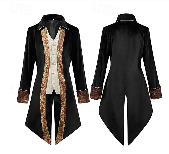 Punk și gotic Medieval Steampunk Geacă Costum Cosplay Σμόκιν Vampiri Domn Mărime Plus Size Costume de fancy Bărbați Regal Steampunk Carnaval Mascaradă Performanță Evenimente / Petrecere Petrecere cu 2025 - $58.99 –P1