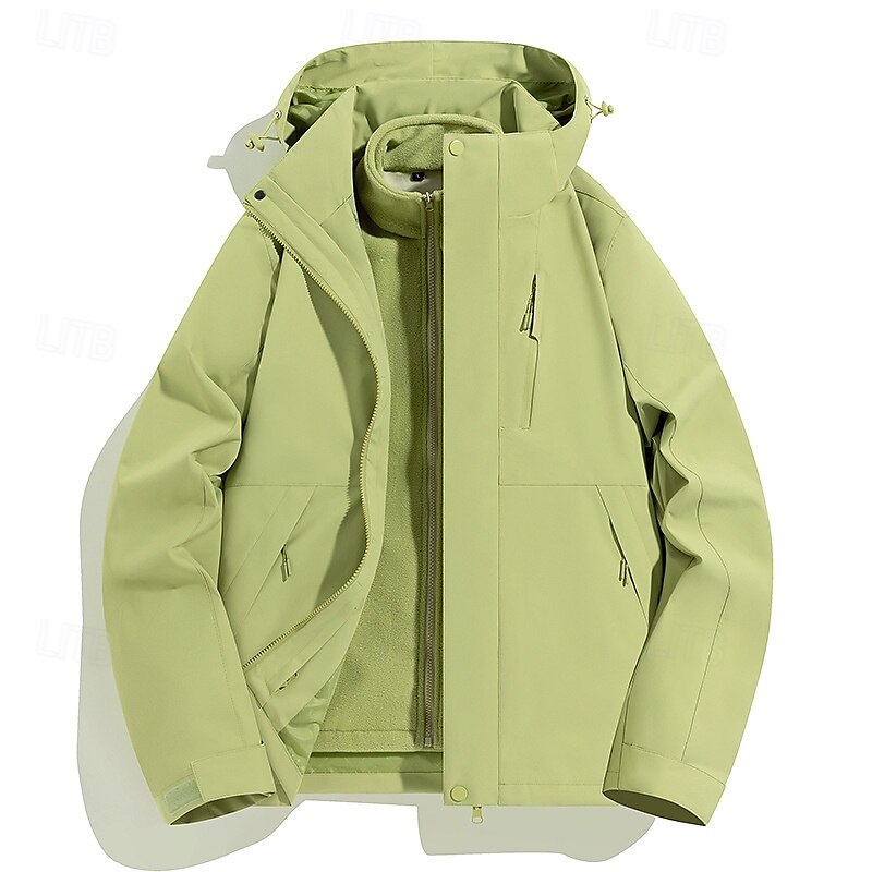 Miesten Naisten Softshell-takki Vaellustakki Talvi ulko- Tuulenkestävä Vedenkestävä 3-in-1-takki Fleecetakit Tuulitakki takki Matkailu Musta Keltainen Armeijan vihreä Punainen Purppura 2025 - $84.99 –P15