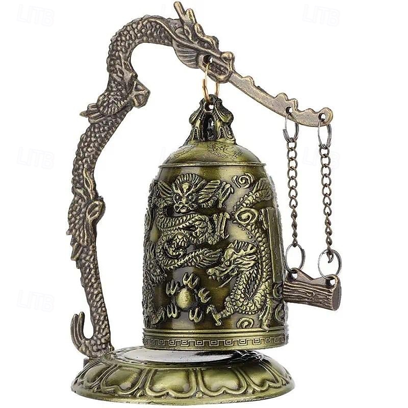 antik bronz sárkányharang - fenséges feng shui dekor - kézzel készített fémdísz gyűjtőknek  & otthoni esztétika 2025 - $9.49 –P10