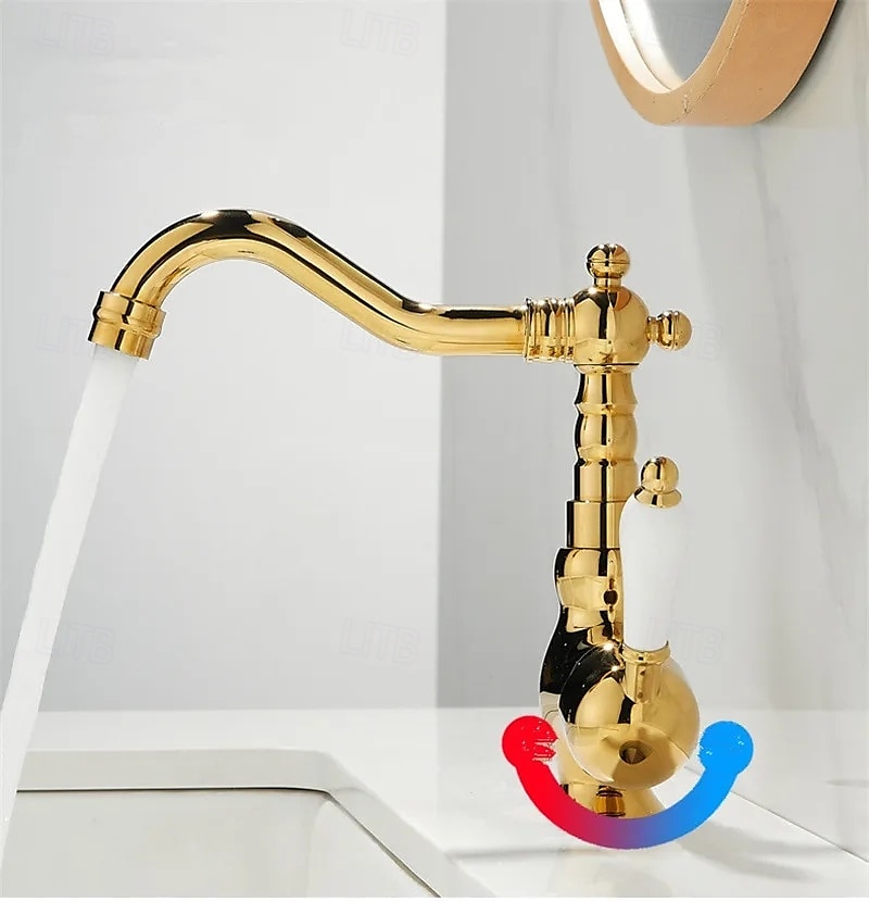 miscelatore monocomando per lavabo da bagno in ottone, rubinetti monocomando per lavabo a ponte rubinetto in ceramica, rubinetti monoforo per tubo flessibile freddo e caldo del 2025 a $80.99 –P10