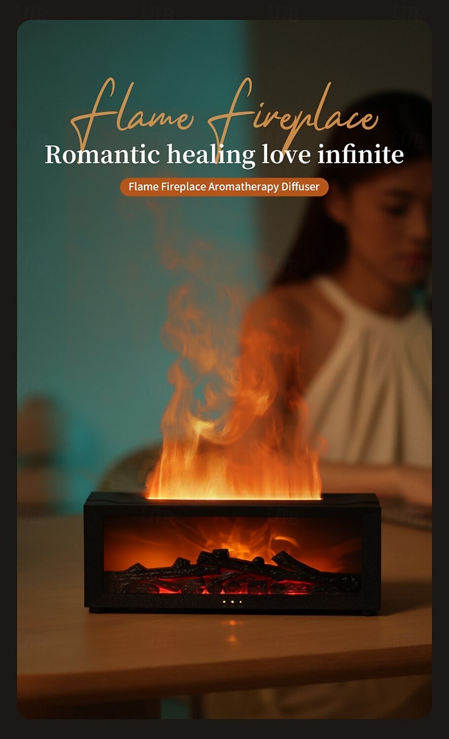 Flame Diffuser USB-Powered Simulated Flame Aroma Diffuser 7-Color Flame Oil Essential Aroma Diffuser with Remote 2025 - $42.99 –P1