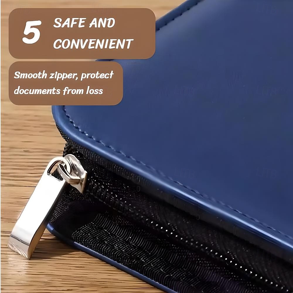 bolsa de negócios de couro vegano portfólio de negócios com zíper padfolio tudo em um. capa protetora para tablet mais inteligente, slot para apresentação, calculadora, armazenamento de cartão, bloco de 2025 por $37.99 –P6