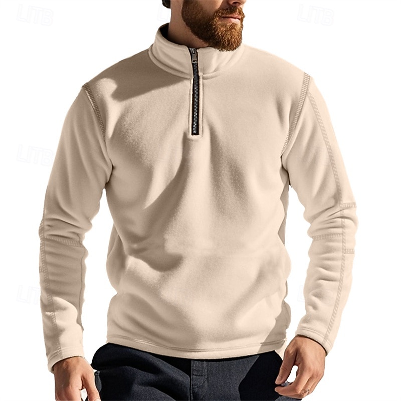 Herre Genser Polarfleece Kvart glidelås genser Svart Militærgrønn Kakifarget Mørkegrå Lyseblå Halv glidelås عادي Sport & Utendørs Daglig Ferie Polyester Gatemote Grunnleggende Fritid Høst vinter Klær 2026 - $27.99 –P11