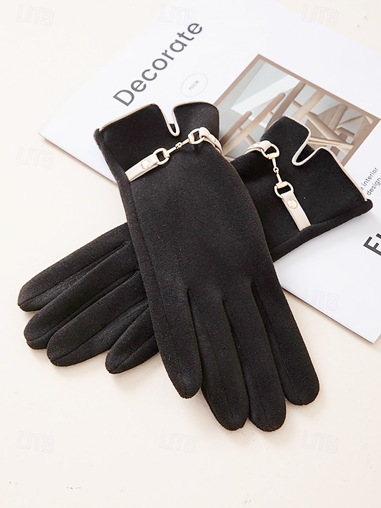 Damen-Winterhandschuhe mit elegantem Metallakzent - warmes und stylisches Wollmisch-Design für kaltes Wetter 2025 - $11.99 –P11