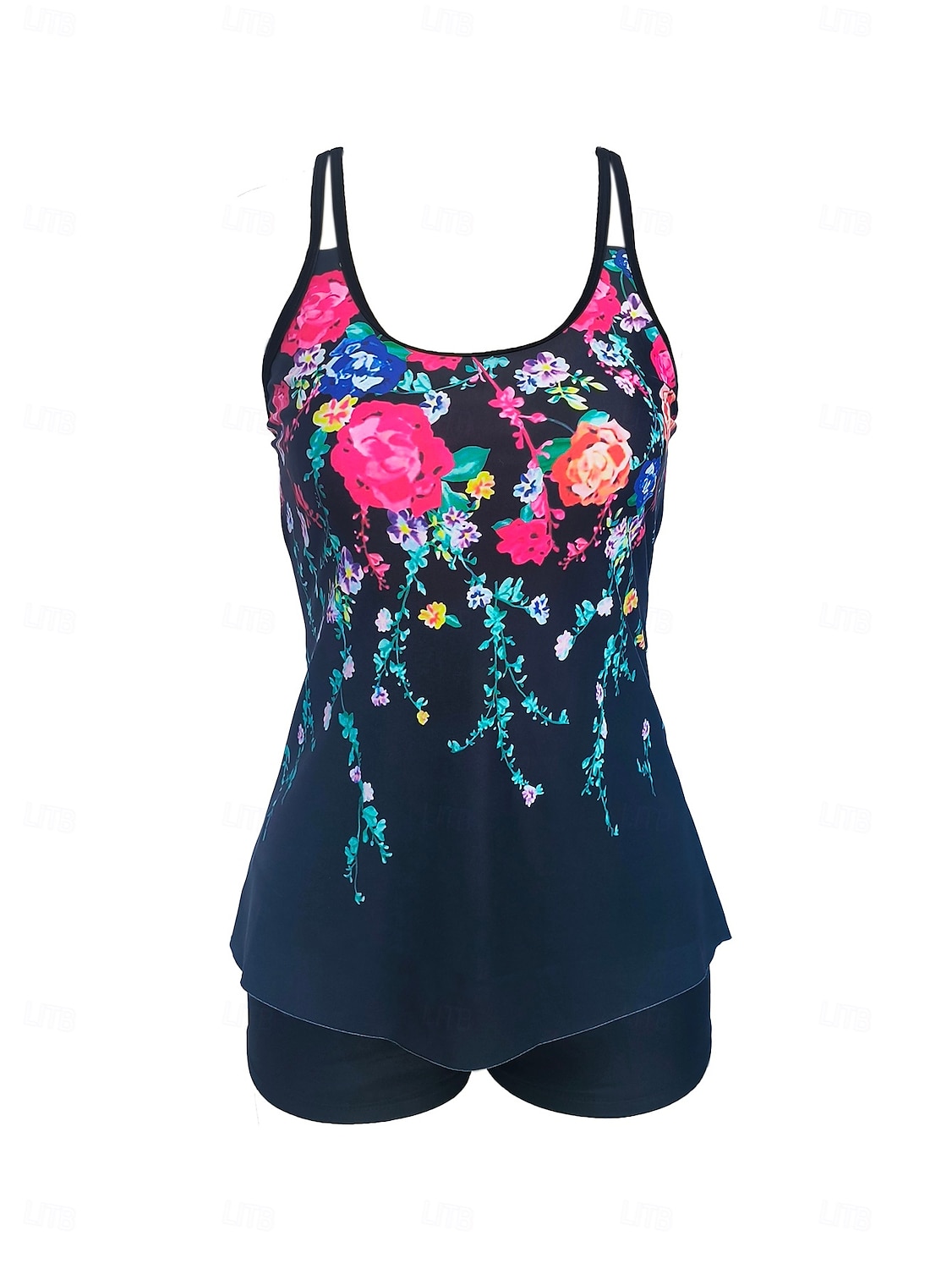 Dam Badkläder 2 st Shorts Baddräkt Öppen rygg geometriska Grafisk Blomma Rund Semester Stylish Baddräkter 2025 - $29.99 –P10
