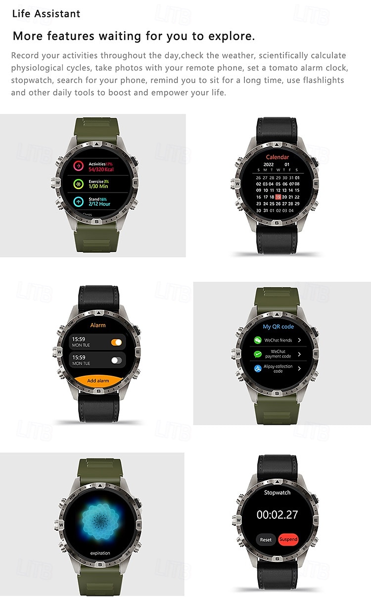 GT45 Smart Watch Men Bluetooth Call Outdoor Sports Voice Assistant Compass Health Monitoring Fitness Tracker Smartwatch 2025 - $68.99 –P9