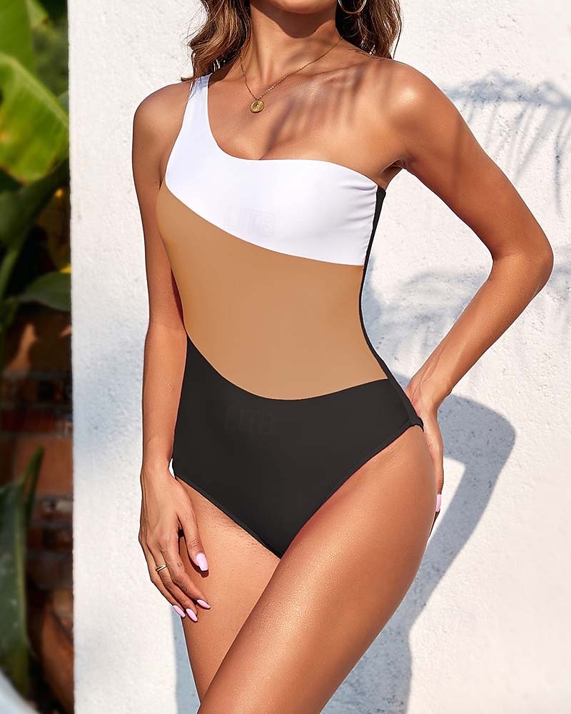 Femme Maillots de Bain Une pièce Maillot de bain Elégant Mode Bloc de couleur Sans Manches Maillots de bain de 2025 ? $26.99 –P4