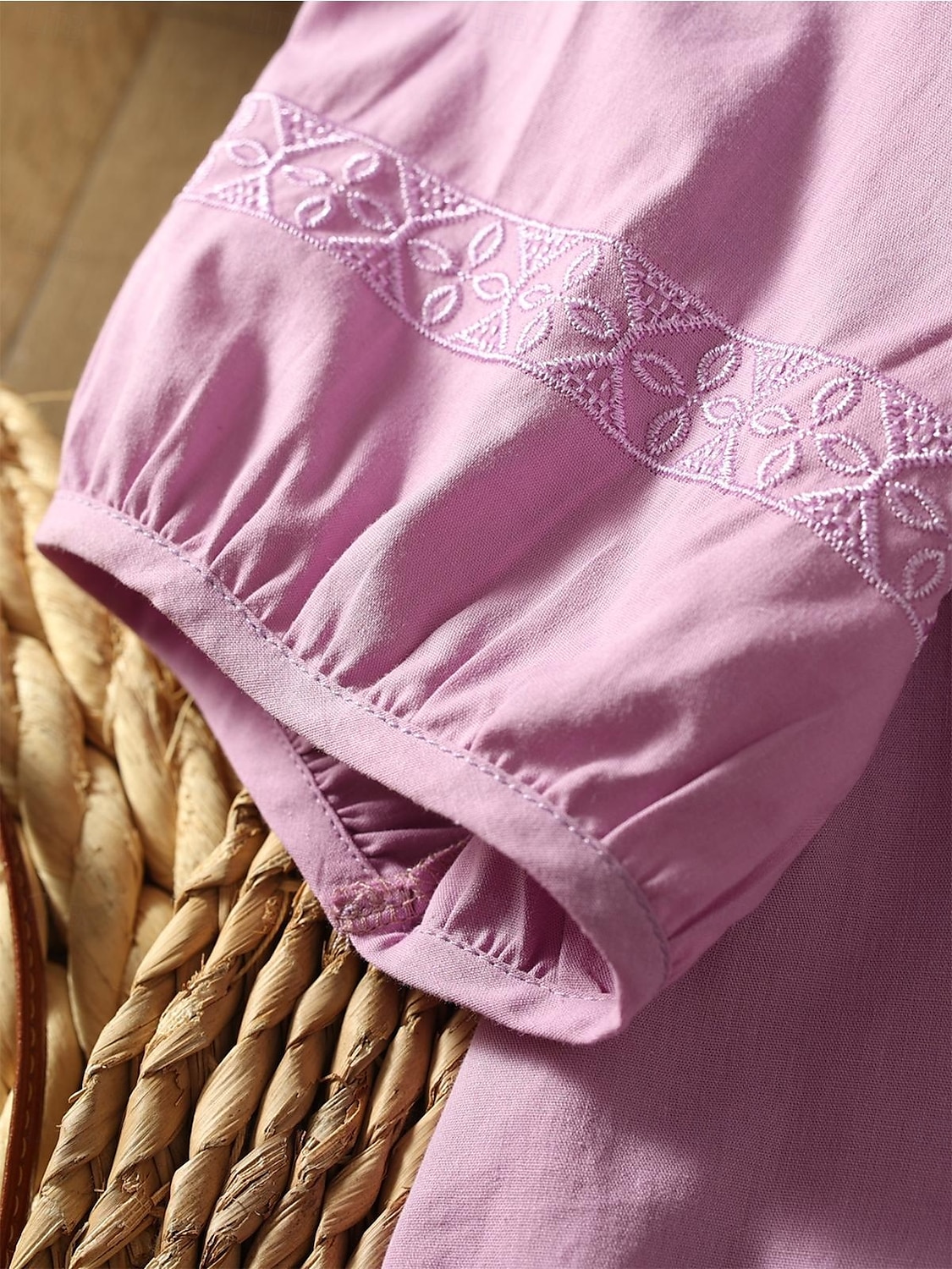 Damen Hemd Leinen-inspirierte Hemden Einfarbig Blumen Lässig Boho Dreiviertelarm Ellbogenärmel V Ausschnitt Normale Oberteile Urlaub Party Täglich Bestickt Gras-Grün Purpur Herbst Frühling & Sommer 2025 - $32.99 –P12