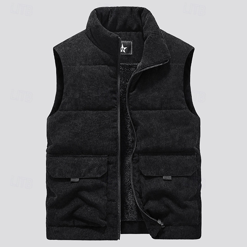 Per uomo Gilet in pile Gilet da esterno Gilet Punk Attivo Autunno Inverno Poliestere Tinta unica Dolcevita Nero Marrone chiaro Verde militare Gilet del 2025 a $30.99 –P4