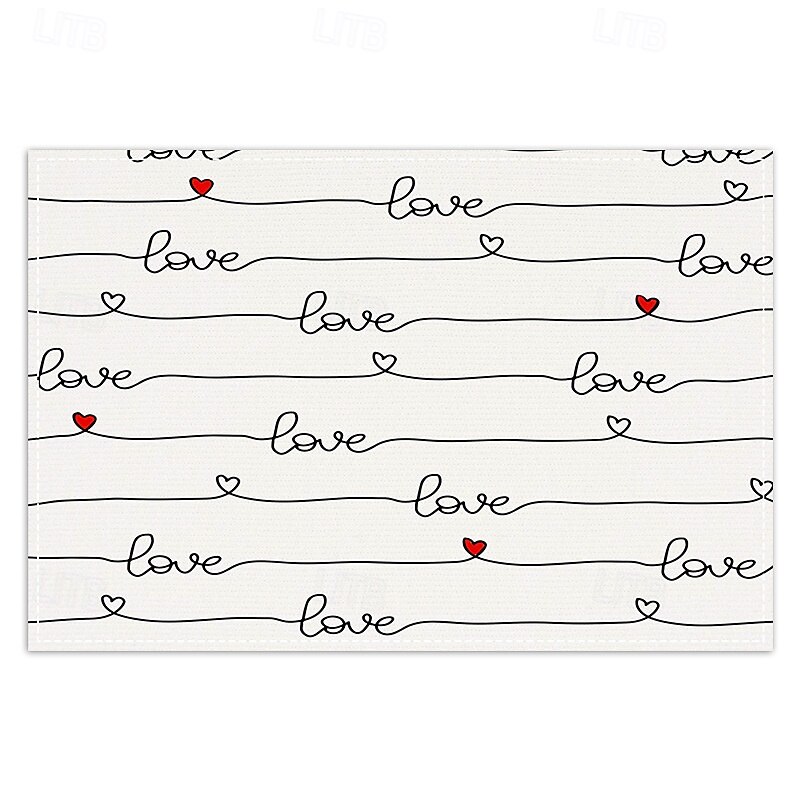 Valentine's Day Placemats Set of 4 Romantic and Decorative Table Mats Featuring Heart or Rose Patterns Durable and Heat-Resistant Perfect for Adding a Touch of Love to Your Dining Table Decor 2025 - $14.49 –P6