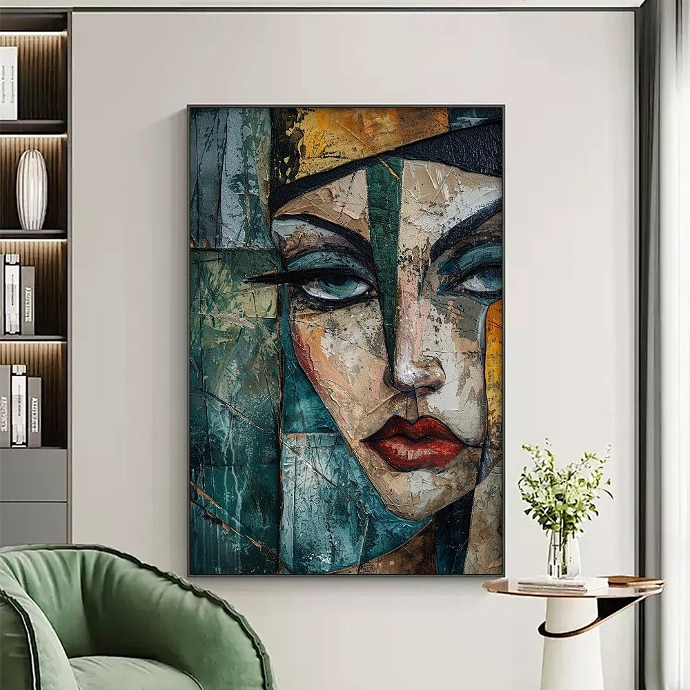 pablo picasso stijl schilderij handgemaakt pablo picasso vrouwen abstract canvas kunst olieverfschilderij handgemaakt figuur olieverfschilderij voor woonkamer slaapkamer woondecoratie pattle mes 2025 - GBP £74 –P8