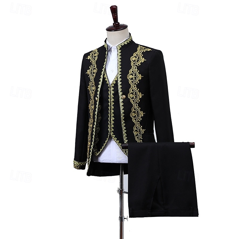 Retro Antiguo Rococó Medieval Pantalones Trajes Chaleco Príncipe Caballero Aristócrata Disfraz Hombre Evento / Fiesta Carnaval de Venecia Festival Adultos Chaqueta Chalecos Pantalones 2026 - $122.99 –P5