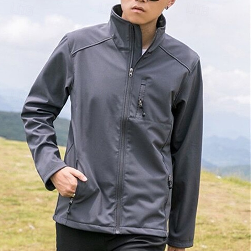 Homens Jaqueta Softshell Jaqueta de Trilha Ao ar livre Térmico / Quente A Prova de Vento Impermeável Jaquetas em Velocino Jaqueta corta-vento Viajar Preto Azul Marinho Cinzento de 2025 por $42.39 –P3