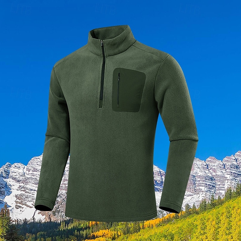 Men's Hiking Fleece Jacket Winter Outdoor Thermal Warm Fleece Lining Fleece Jackets Climbing Camping / Hiking / Caving Traveling Dark Grey Black Army Green Light Grey 2025 - $46.99 –P1