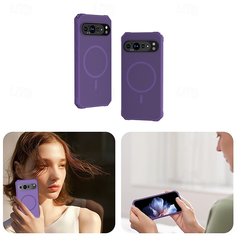 τηλέφωνο tok Για Pixel 9 Pro Pixel 9 Pro XL Pixel 9 Πίσω Κάλυμμα Μαγνητική Υποστήριξη ασύρματης φόρτισης Ανθεκτική σε πτώσεις Ρετρό TPU 2025 - $16.99 –P1