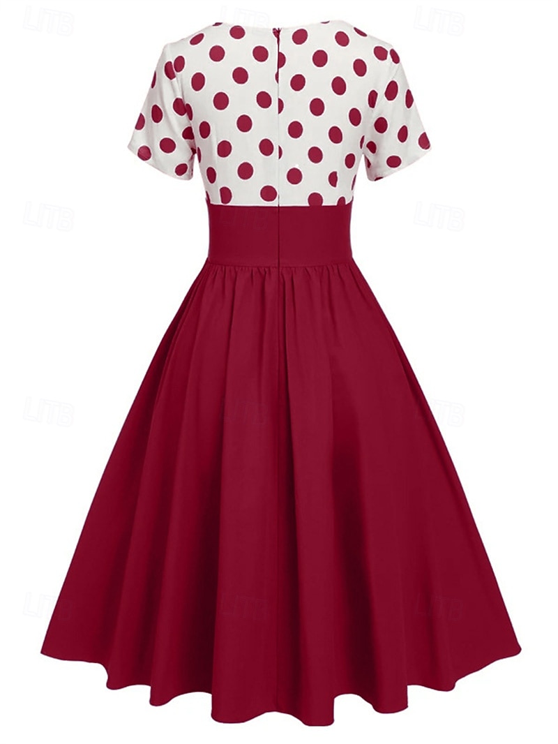 Retrò Vintage Anni 1950 Abito vintage Vestito Mascherata Pois Linea ad A Per donna Carnevale Capodanno Mascherata Casual Quotidiano Addio al Nubilato Adulti Vestito del 2025 a $24.99 –P16