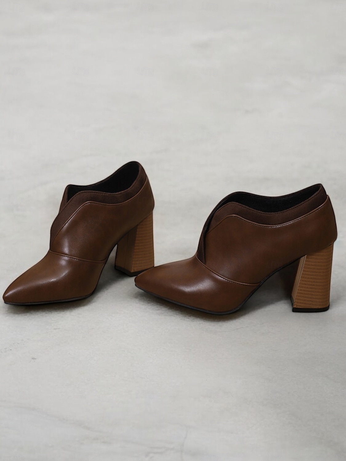 botins femininos de couro sintético verde com bico fino e salto bloco – sapatos modernos e sofisticados para uso no escritório e na noite de 2025 por $54.99 –P10