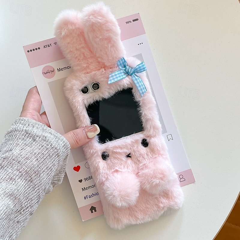 teléfono Funda Para Z Flip 7 Z Flip 6 Z Flip 5 Z Flip 4 Z Flip 3 Funda Trasera con Soporte Antigolpes Retro Felpa 2025 - $18.99 –P9
