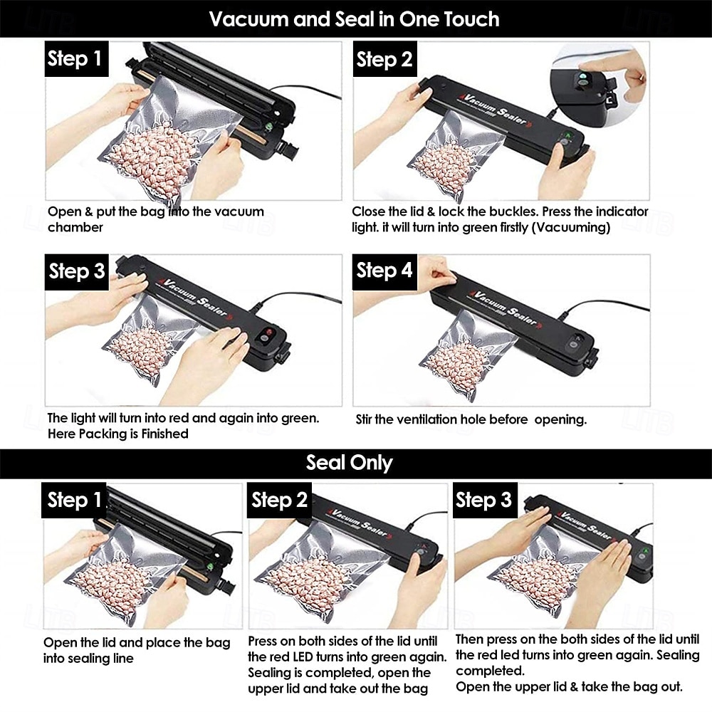 Machine à sceller sous vide 60kpa machine à sceller sous vide alimentaire multifonction automatique avec 10 sacs alimentaires pour légumes et fruits us/eu/en plag de 2025 ? $31.99 –P4
