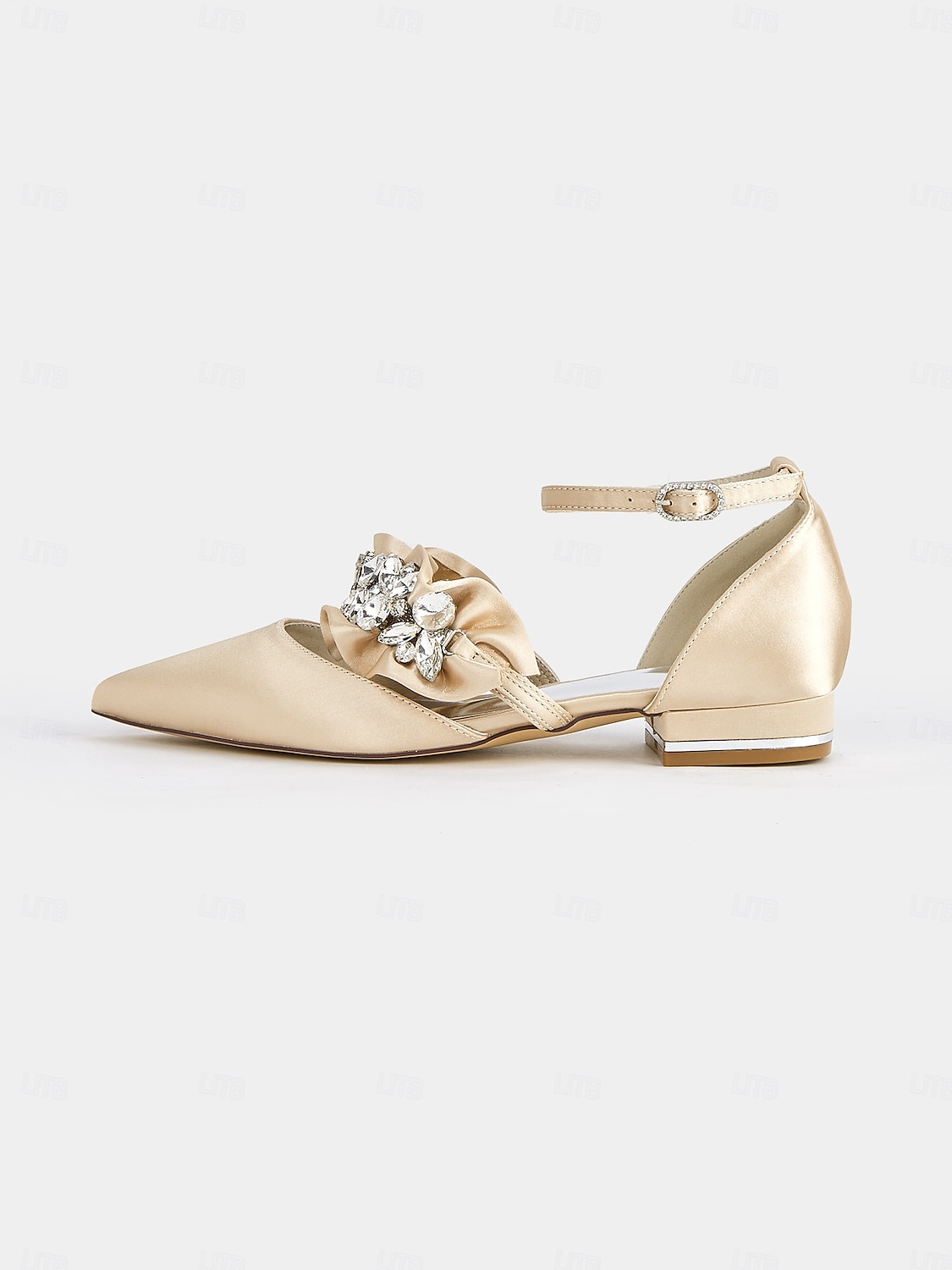 ballerine da donna in raso nero con punta affilata e decorazioni floreali in strass – scarpe eleganti per matrimoni ed eventi formali del 2025 a $64.99 –P2