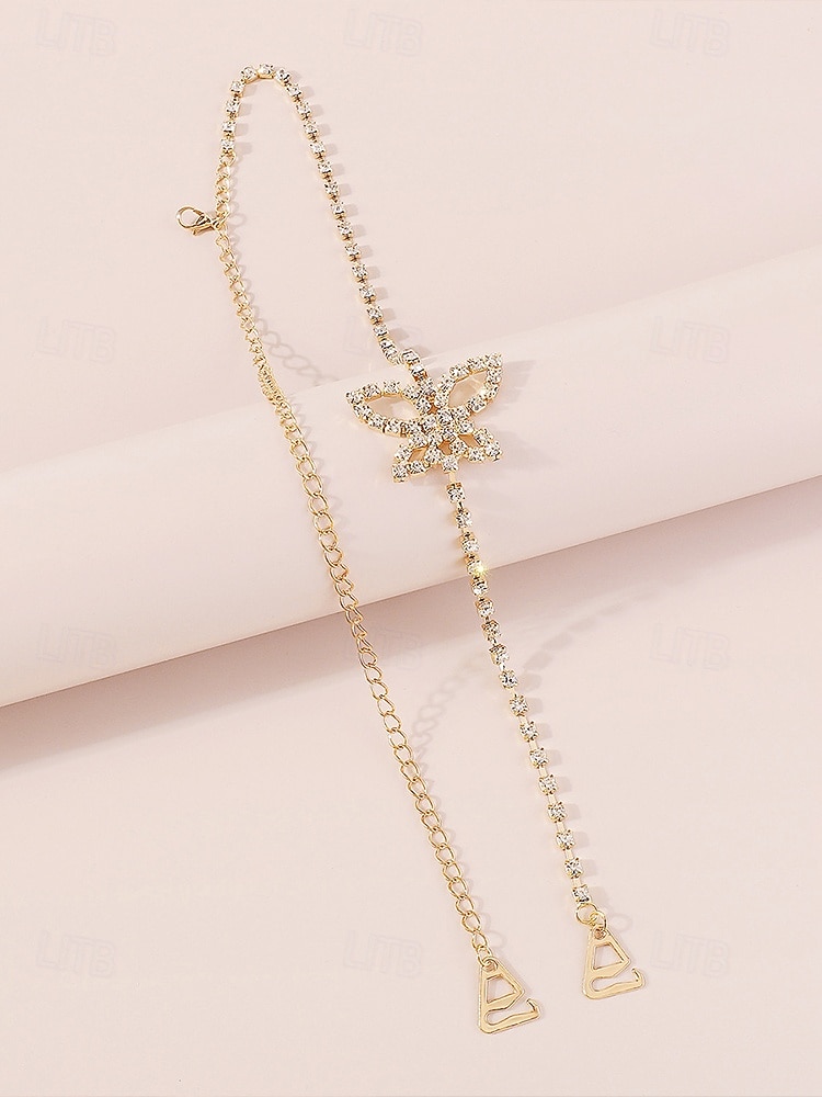 élégant bijou de chaîne d'épaule en strass papillon pour femme - accessoire de chaîne de corps en cristal étincelant, parfait pour les fêtes et les soirées de 2025 ? $11.99 –P13