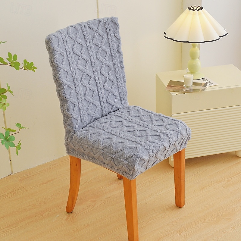 Fundas elásticas para sillas de comedor, fundas para sillas de comedor con respaldo alto, fundas cálidas y flexibles, protectores de muebles suaves y duraderos, perfectos para agregar comodidad y estilo a la decoración de su comedor 2025 - $12.49 –P10
