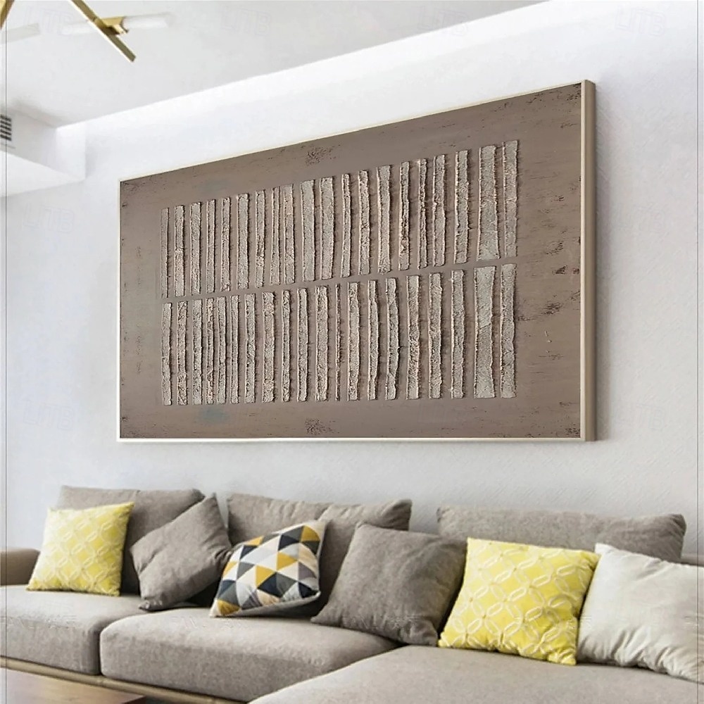grande toile abstraite peinte à la main peinture abstraite minimaliste grise peinture abstraite nordique pour salon peintures wabi-sabi marron peinture abstraite marron peintures à l'huile médiévales de 2025 ? $131.99 –P4