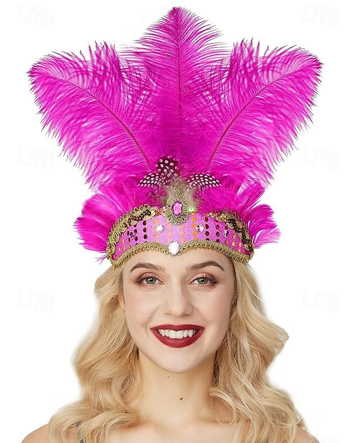 brazilský předvečer Všech svatých Čelenka Peří Dospělé Dámské předvečer Všech svatých Karneval Mardi Gras Párty Plesová maškaráda Karneval v Benátkách Jednoduché Halloweenské kostýmy Oblékněte se 2025 - $23.99 –P3